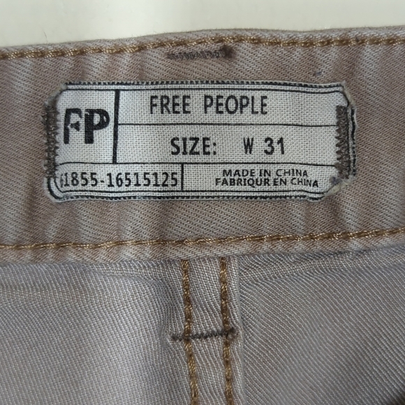 Free People Womens Size 31 Jeans Skinny Beige Distressed Ripped Denim - Picture 2 of 7